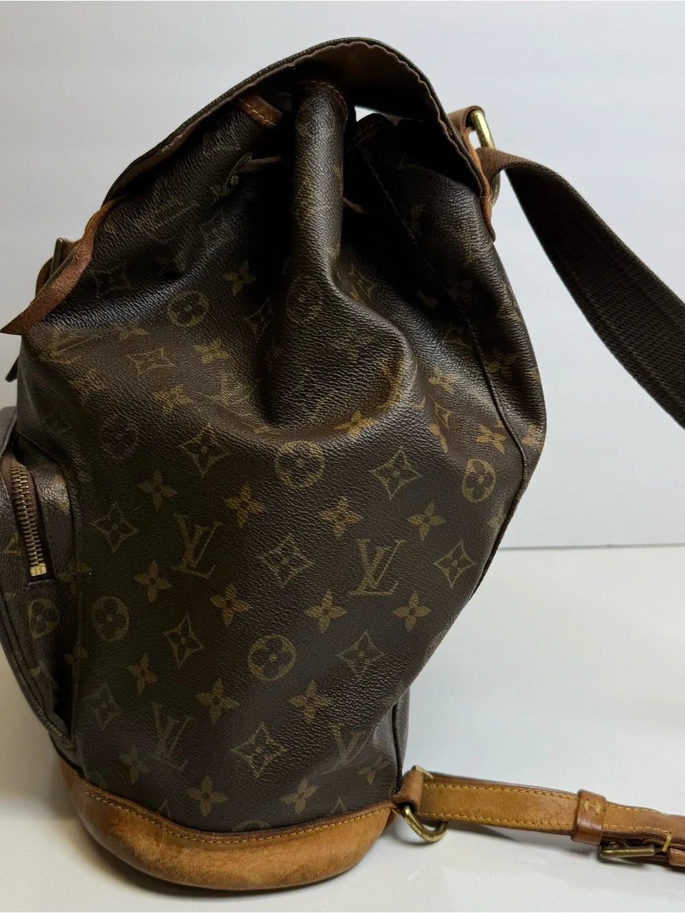 Louis Vuitton LV BackPack Bag Montsouris MM Brown Monogram Tan READ